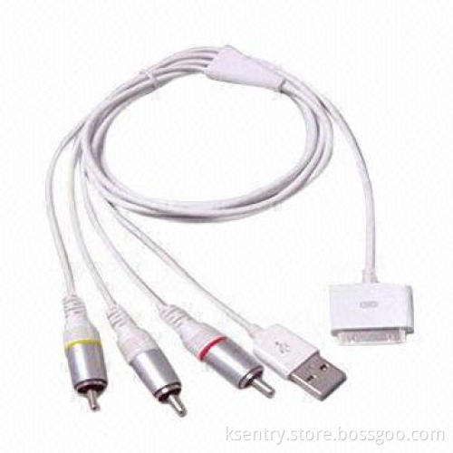 Component AV TV Video Cable, USB Audio 5 RCA for iPhone/iPad, Manufacturer, with CE and RoHS